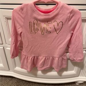 Cat & Jack Pink Love Sweater 12M EUC